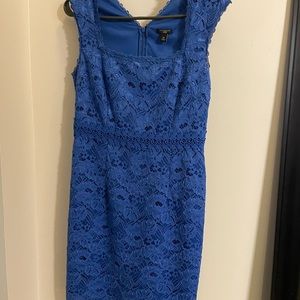 Ann Taylor petite blue lace dress